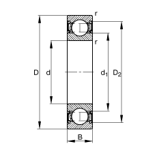 S 6208-2RSR, (j) DIN 625-1 (bio)ʵҪߴ, ɂ(c)ܷ